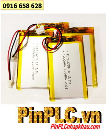 LP-503759 _Pin sạc 3.7v Li-polymer LP-503759 (5.0mmx37mmx59mm) 1200mAh, đã có gắn mạch sạc
