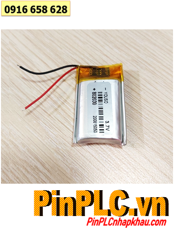 Pin sạc 3.7v Li-polymer 802030, Pin sạc 802030 Lithium Li-polymer 3.7v 400mAh (có sẳn mạch sạc)