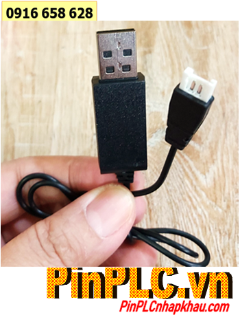 LIPO-USB-TRẮNG, SẠC PIN LITHIUM LI-POLYMER 3.7V LIPO-USB-TRẮNG (Đầu cắm zắc TRẮNG-mỗi lần sạc được 1 pin Lipo)