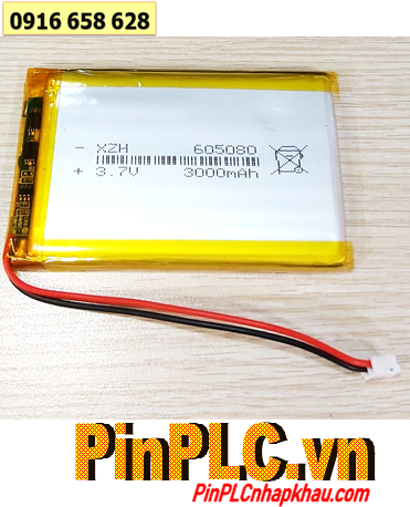 Lipolymer 605080, Pin sạc 3.7v Li-polymer 605080 (6mmx50mmx80mm) 3000mAh /Đã có mạch sẳn