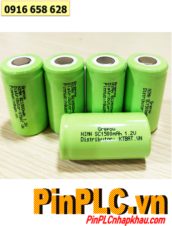 SC1500mAh NiMh 1.2v, Pin Cell công nghiệp đầu bằng NiMh 1.2v SC1500mAh, Pin sạc NiMh 1.2v SC1500mAh chính hãng