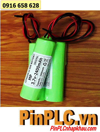 MP 18650-2400mAh, Pin sạc Lithium Li-ion MP 18650-2400mAh (Dây Zắc cắm) chính hãng