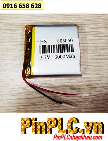 LiPo 805050, Pin sạc 3.7v Li-polymer LP-805050 (8mmx50mmx50mm) 3000mAh /Đã gắn mạch sẳn