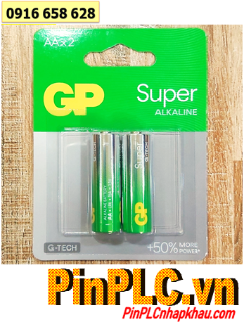 GP15AETA21 Super Alkaline, Pin AA 1.5v GP15AETA21 /LR6 Super Alkaline (Vỉ 2viên), MẪU MỚI