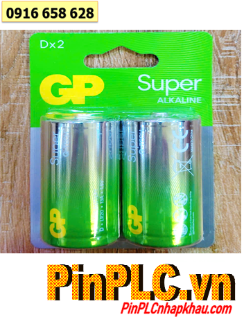 GP13AETA21-2GSBC2, Pin đại D 1.5v Super Alkaline GP13AETA21-2GSBC2 (MẪU MỚI), Vỉ 02viên
