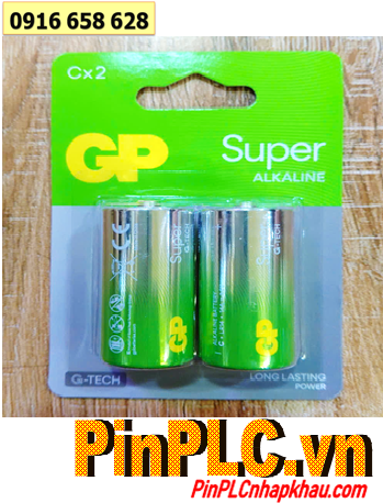 GP14AETA21-2GSBC2, Pin trung C 1.5v Super Alkaline GP14AETA21-2GSBC2 (MẪU MỚI), Vỉ 2viên