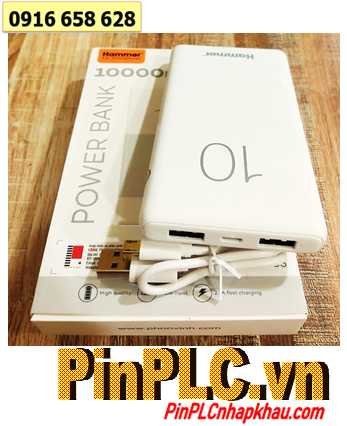 HAMMER HAM-05 (Vỏ TRẮNG), Pin Sạc dự phòng HAMMER HAM-05 10 000mAh /Bảo hành 01 năm, CÒN HÀNG