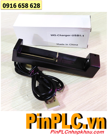 WG-Charger-USB-1-1 loại 01 khe sạc _cổng sạc USB (sạc được 01 pin 18650, 18500, 17500, 16340, 14500,..)