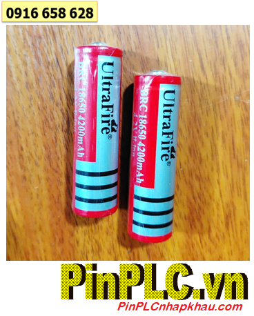 Ultrafire BRC18650-4200mAh, Pin sạc 3.7-4.2v Lithium Li-ion BRC18650-4200mAh đầu lồi sử dụng cho Đèn pin, Quạt